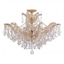  4439-GD-CL-MWP_CEILING - Maria Theresa 6 Light Hand Cut Crystal Gold Semi Flush Mount