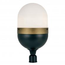  CAP-8509-MK-TG - Brian Patrick Flynn for Crystorama Capsule 3 Light Matte Black + Textured Gold Outdoor Post