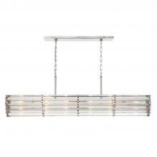  ELL-B3007-PN - Libby Langdon for Crystorama Elliot 6 Light Polished Nickel Linear Chandelier