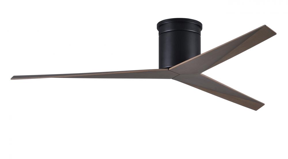 Eliza-H Three Bladed, Ceiling Mount Paddle Fan in Matte Black With Gray Ash Tone Blades