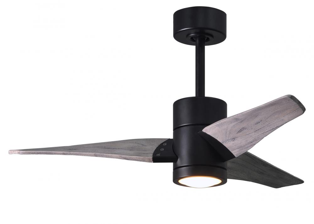 Super Janet Three Bladed Paddle Fan in Matte Black.  LED Light kit.