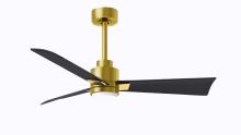  AKLK-BRBR-BK-42 - Alessandra 3-blade transitional ceiling fan in brushed brass finish with matte black blades. Optim