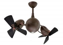  AQ-TB-WDBK - Acqua 360° rotational 3-speed ceiling fan in textured bronze finish with solid matte black wood blad