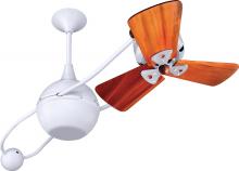  B2K-WH-WD - Brisa 360° counterweight rotational ceiling fan in Gloss White finish with solid sustainable maho