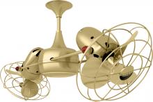 Matthews Fan Company DD-BRBR-MTL - Duplo Dinamico 360” rotational dual head ceiling fan in Brushed Brass finish with Metal blades.