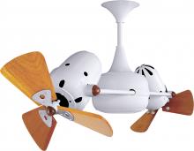Matthews Fan Company DD-WH-WD - Duplo Dinamico 360” rotational dual head ceiling fan in Gloss White finish with solid sustainabl