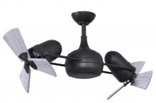  DG-BK-WDBW - Dagny 360° double-headed rotational ceiling fan in Matte Black finish with solid barn wood blades