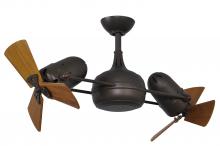  DG-TB-WD - Dagny 360° double-headed rotational ceiling fan in Textured Bronze finish with solid mahogany ton
