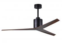 Matthews Fan Company EK-BK-WN - Eliza Three Bladed Paddle Fan in Matte Black With Walnut Tone Blades. Wet location.