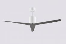  EK-WH-BN - Eliza 3-blade paddle fan in Gloss White finish with brushed nickel all-weather ABS blades. Optimiz