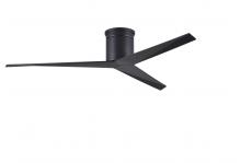  EKH-BK-BK - Eliza-H 3-blade ceiling mount paddle fan in Matte Black finish with matte black ABS blades.