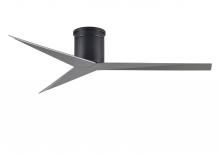  EKH-BK-BN - Eliza-H 3-blade ceiling mount paddle fan in Matte Black finish with brushed nickel ABS blades.