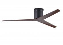  EKH-BK-WN - Eliza-H 3-blade ceiling mount paddle fan in Matte Black finish with walnut ABS blades.