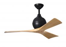  IR3-BK-LM-42 - Irene-3 three-blade paddle fan in Matte Black finish with 42" light maple tone blades.