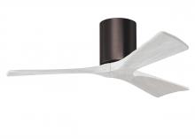  IR3H-BB-MWH-42 - Irene-3H three-blade flush mount paddle fan in Brushed Bronze finish with 42” solid matte white