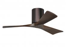  IR3H-BB-WA-42 - Irene-3H three-blade flush mount paddle fan in Brushed Bronze finish with 42” solid walnut tone