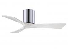  IR3H-CR-MWH-42 - Irene-3H three-blade flush mount paddle fan in Polished Chrome finish with 42” solid matte white