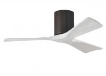  IR3H-TB-MWH-42 - Irene-3H three-blade flush mount paddle fan in Textured Bronze finish with 42” solid matte white