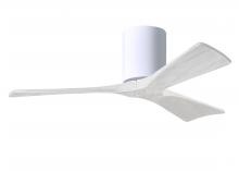  IR3H-WH-MWH-42 - Irene-3H three-blade flush mount paddle fan in Gloss White finish with 42” solid matte white woo