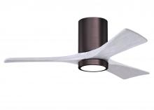  IR3HLK-BB-MWH-42 - Irene-3HLK three-blade flush mount paddle fan in Brushed Bronze finish with 42” solid matte whit