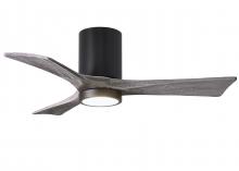  IR3HLK-BK-BW-42 - Irene-3HLK three-blade flush mount paddle fan in Matte Black finish with 42” solid barn wood ton