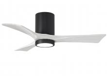  IR3HLK-BK-MWH-42 - Irene-3HLK three-blade flush mount paddle fan in Matte Black finish with 42” solid matte white w