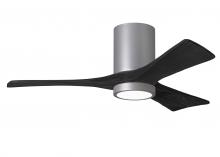  IR3HLK-BN-BK-42 - Irene-3HLK three-blade flush mount paddle fan in Brushed Nickel finish with 42” solid matte blac