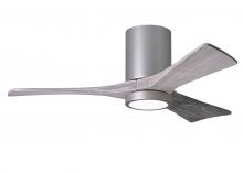  IR3HLK-BN-BW-42 - Irene-3HLK three-blade flush mount paddle fan in Brushed Nickel finish with 42” solid barn wood