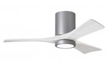  IR3HLK-BN-MWH-42 - Irene-3HLK three-blade flush mount paddle fan in Brushed Nickel finish with 42” solid matte whit