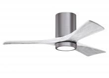  IR3HLK-BP-MWH-42 - Irene-3HLK three-blade flush mount paddle fan in Brushed Pewter finish with 42” Matte White tone