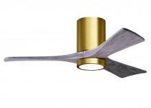 Matthews Fan Company IR3HLK-BRBR-BW-42 - Irene-3HLK Flush Mounted 42" Ceiling Fan in Brushed Brass and Barnwood Tone Blades with Integr