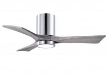  IR3HLK-CR-BW-42 - Irene-3HLK three-blade flush mount paddle fan in Polished Chrome finish with 42” solid barn wood