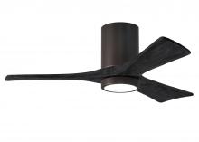  IR3HLK-TB-BK-42 - Irene-3HLK three-blade flush mount paddle fan in Textured Bronze finish with 42” solid matte bla