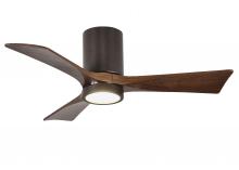  IR3HLK-TB-WA-42 - Irene-3HLK three-blade flush mount paddle fan in Textured Bronze finish with 42” solid walnut to