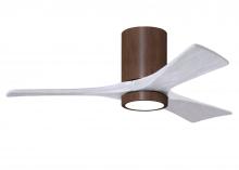  IR3HLK-WN-MWH-42 - Irene-3HLK three-blade flush mount paddle fan in Walnut finish with 42” solid matte white wood b