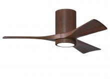  IR3HLK-WN-WA-42 - Irene-3HLK three-blade flush mount paddle fan in Walnut finish with 42” solid walnut tone blades