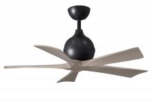  IR5-BK-GA-42 - Irene-5 five-blade paddle fan in Matte Black finish with 42" with gray ash blades.