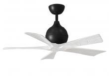 IR5-BK-MWH-42 - Irene-5 five-blade paddle fan in Matte Black finish with 42" solid matte white wood blades.