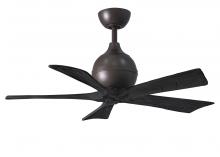  IR5-TB-BK-42 - Irene-5 five-blade paddle fan in Textured Bronze finish with 42" solid matte black wood blades
