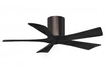  IR5H-BB-BK-42 - Irene-5H five-blade flush mount paddle fan in Brushed Bronze finish with 42” solid matte black w
