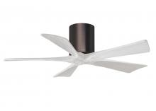  IR5H-BB-MWH-42 - Irene-5H five-blade flush mount paddle fan in Brushed Bronze finish with 42” solid matte white w