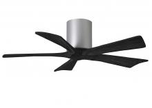  IR5H-BN-BK-42 - Irene-5H five-blade flush mount paddle fan in Brushed Nickel finish with 42” solid matte black w