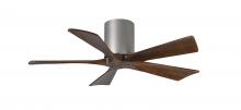  IR5H-BN-WA-42 - Irene-5H five-blade flush mount paddle fan in Brushed Nickel finish with 42” solid walnut tone b