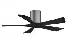  IR5H-BP-BK-42 - Irene-5H five-blade flush mount paddle fan in Brushed Pewter finish with 42” solid matte black w