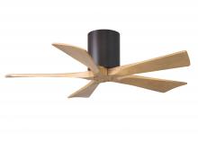  IR5H-TB-LM-42 - Irene-5H three-blade flush mount paddle fan in Textured Bronze finish with 42” Light Maple tone