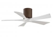  IR5H-WN-MWH-42 - Irene-5H five-blade flush mount paddle fan in Walnut finish with 42” solid matte white wood blad