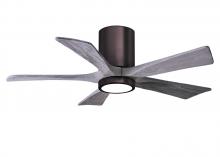  IR5HLK-BB-BW-42 - IR5HLK five-blade flush mount paddle fan in Brushed Bronze finish with 42” solid barn wood tone