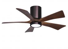  IR5HLK-BB-WA-42 - IR5HLK five-blade flush mount paddle fan in Brushed Bronze finish with 42” solid walnut tone bla