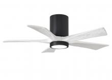 Matthews Fan Company IR5HLK-BK-MWH-42 - Irene-5HLK Flush Mounted 42" Ceiling Fan in Matte Black and Matte White Blades with Integrated