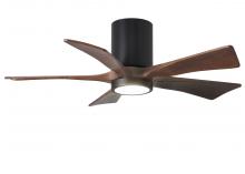  IR5HLK-BK-WA-42 - IR5HLK five-blade flush mount paddle fan in Matte Black finish with 42” solid walnut tone blades